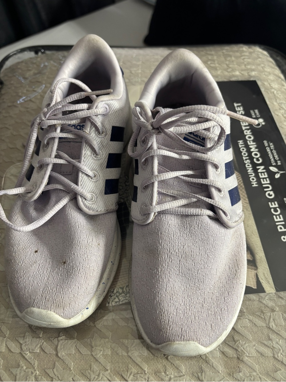 adidas Women's Light purple Sneakers with Navy Stripes